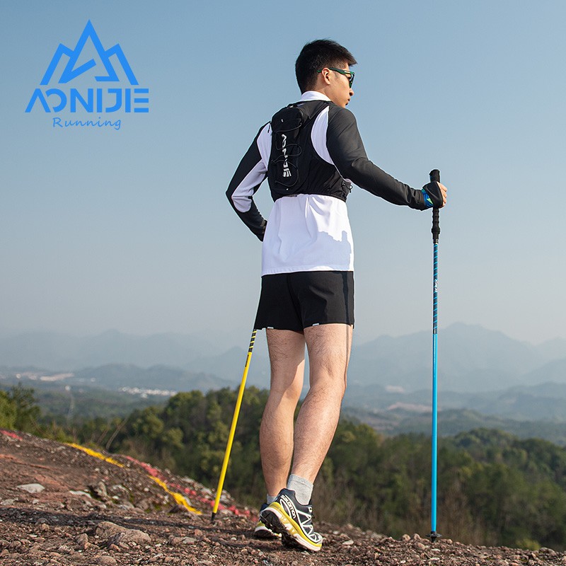 Aonijie e4202 bastón deportivo de aluminio, bastón de montañismo de fondo, bastón de montañismo plegable, bastón de montañismo ligero al aire libre