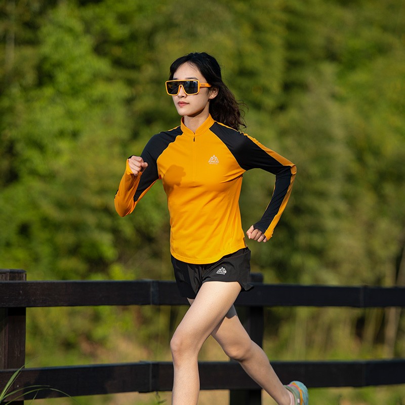 Aonijie fm5173 ootdoor camiseta de manga larga para mujeres corriendo camiseta deportiva de protección solar para mujeres de primavera y otoño ciclismo de fitness