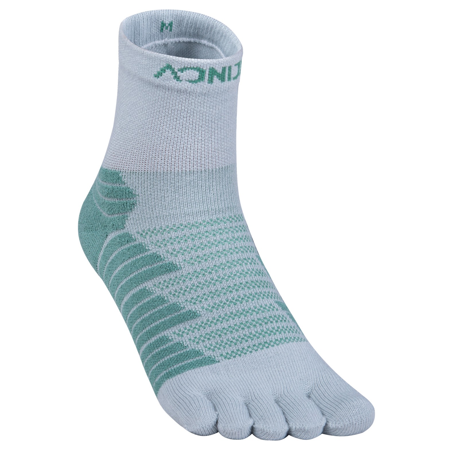 1 par de calcetines deportivos AONIJIE E4819 con cinco dedos, gruesos, cálidos, transpirables, para correr al aire libre, senderismo, calcetines de felpa de cinco dedos