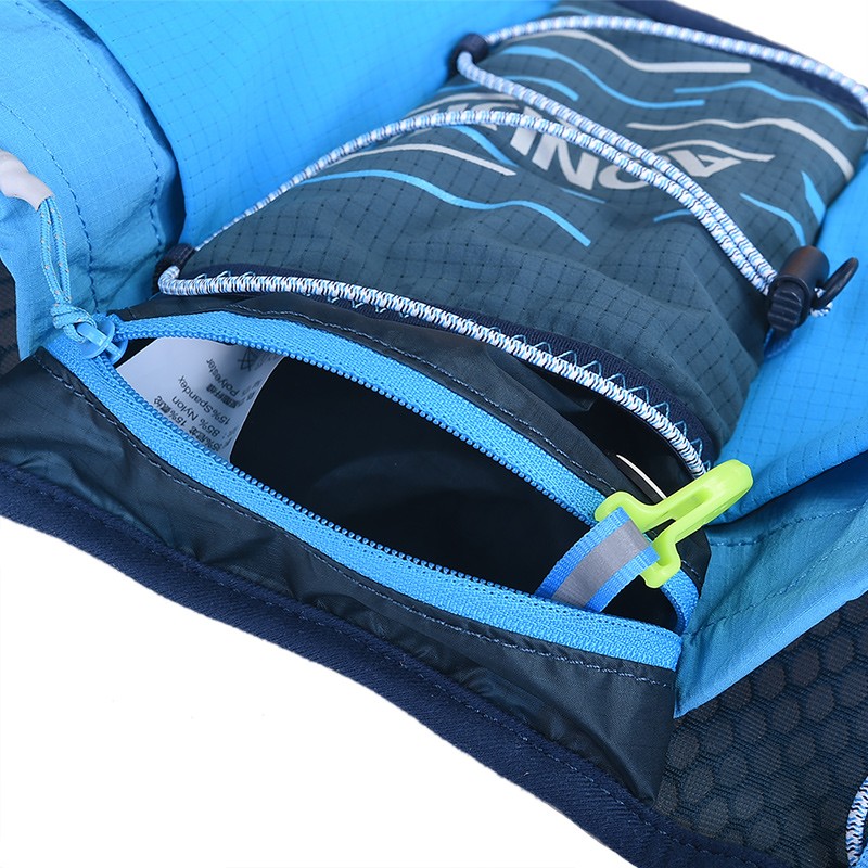 Aonijie W8104 Bolsa de cintura deportiva de deportes al aire libre para correr Fanny Pack con doble bolsa de agua ciclismo bolsa de teléfono móvil
