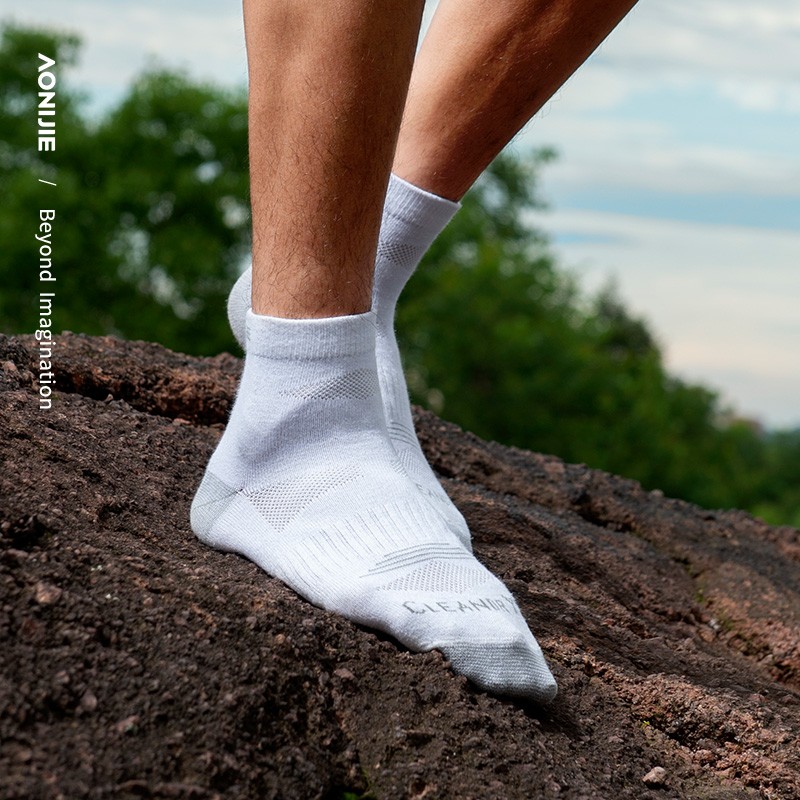 Aonijie e4835 calcetines de montañismo suaves al aire libre 3 pares / juego de calcetines de montañismo de fondo transpirables y antideslizantes