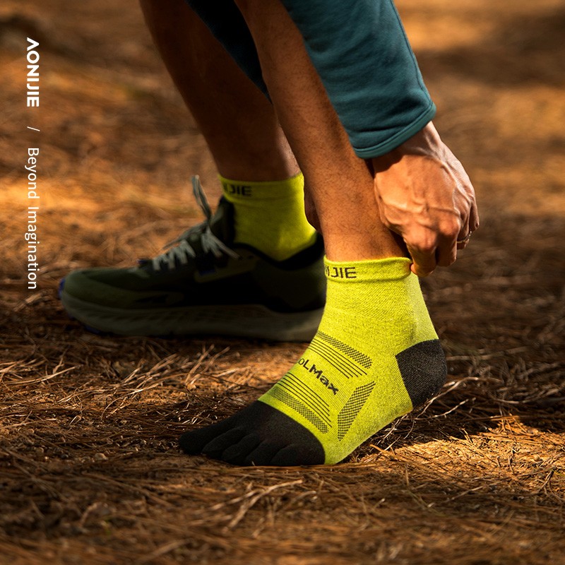 Aonijie e4840 3pairs calcetines deportivos blandos de cinco dedos para hombres y mujeres, montañismo al aire libre, ciclismo, senderismo, zapatos transpirables, calcetines de cabeza