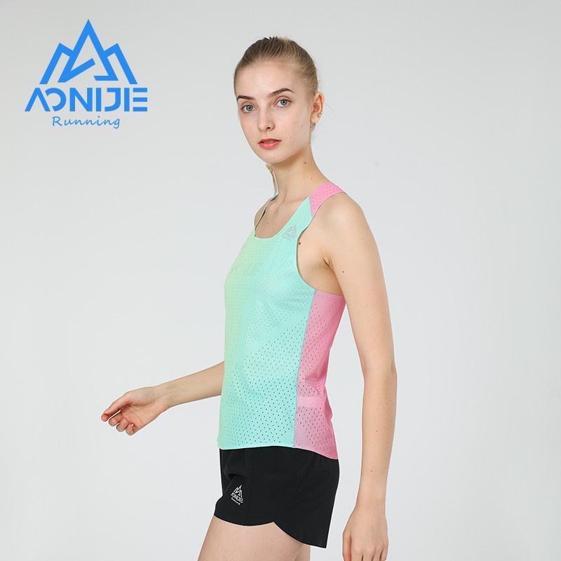 Aonijie fw5156 chaleco deportivo de secado rápido para mujeres chaleco sin mangas todoterreno de verano chaleco transpirable ultraligero sudadera femenina