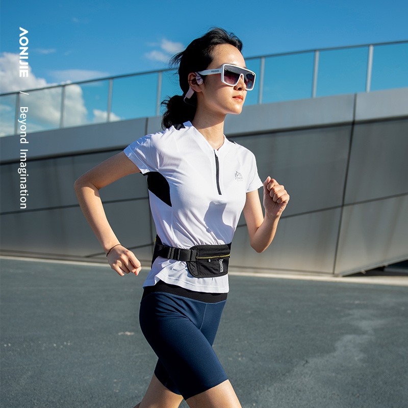 Aonijie w8117 cintura deportiva carrera de gran capacidad con cinturón transpirable ajustado bolsa de cinturón para montar maratón de senderismo Fanny Pack
