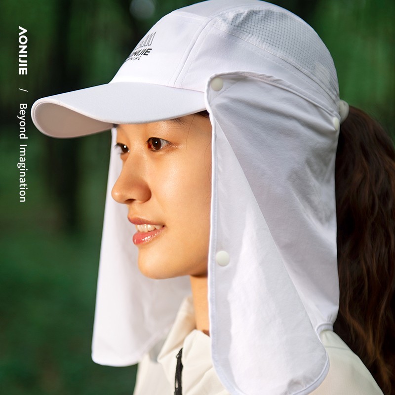 Aonijie e4626 gorra de protección solar deportiva al aire libre, caminata, carrera, gorra de protección solar de verano UPF 50 + gorra de sombra extraíble, gorra de Chal