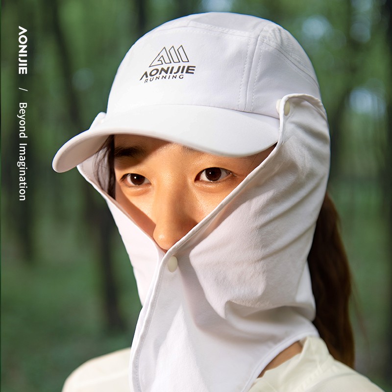 Aonijie e4626 gorra de protección solar deportiva al aire libre, caminata, carrera, gorra de protección solar de verano UPF 50 + gorra de sombra extraíble, gorra de Chal