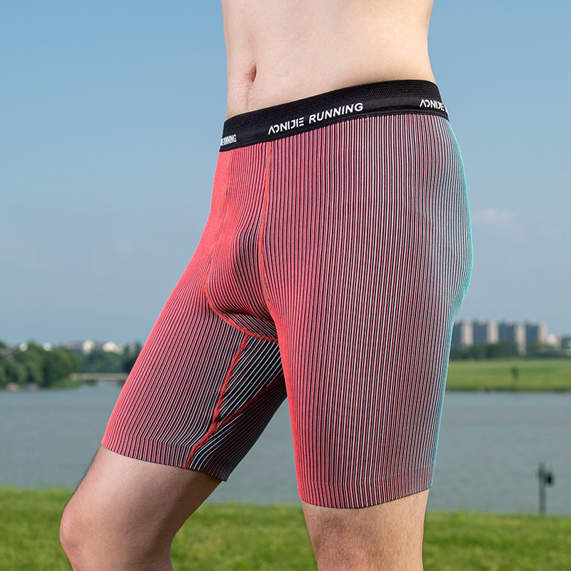  Aonijie fm5168 pantalones cortos ajustados para deportes al aire libre pantalones cortos ajustados ligeros para hombres azules y rojos, adecuados para el entrenamiento de Maratón de fondo