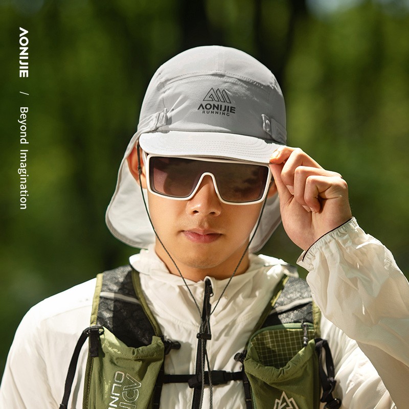 Aonijie e4625 gorra deportiva de Chal corto para hombres y mujeres, gorra de protección solar, gorra extraíble para caminar en el desierto en verano al aire libre