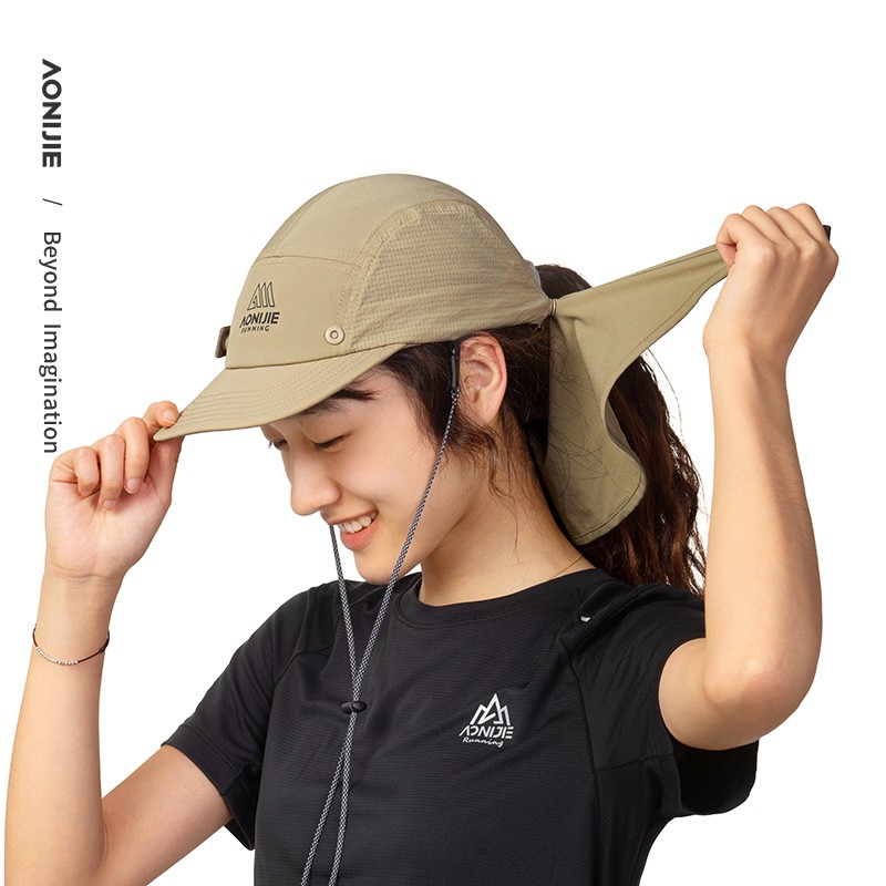 Aonijie e4625 gorra deportiva de Chal corto para hombres y mujeres, gorra de protección solar, gorra extraíble para caminar en el desierto en verano al aire libre