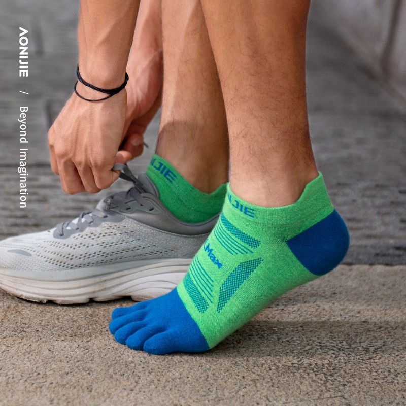 Aonijie e4837 3 pares / juego de calcetines deportivos calcetines neutros para correr suaves al aire libre calcetines de cinco dedos transpirables para bicicletas de montaña calcetines tote